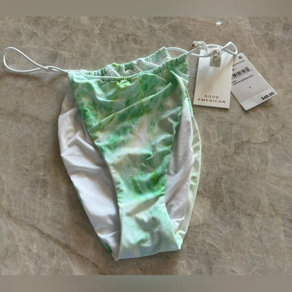 New. Good American green‎ marble bikini. M-top/L-bottom . Retails $99